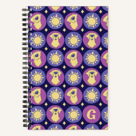 Cuaderno Monograma Retriever Dorado Sol Personalizado Capri