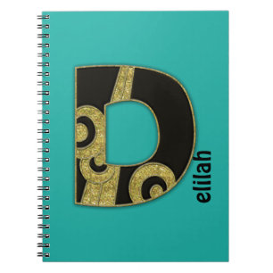Cuaderno monograma retro - D