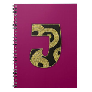 Cuaderno monograma retro - J