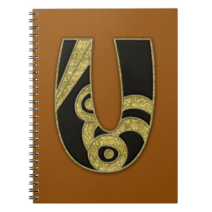 Cuaderno monograma retro - U