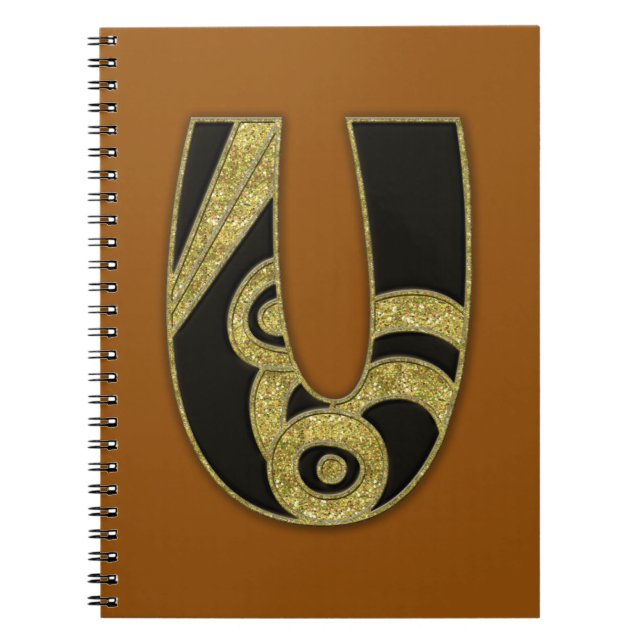 Cuaderno monograma retro - U (Frente)
