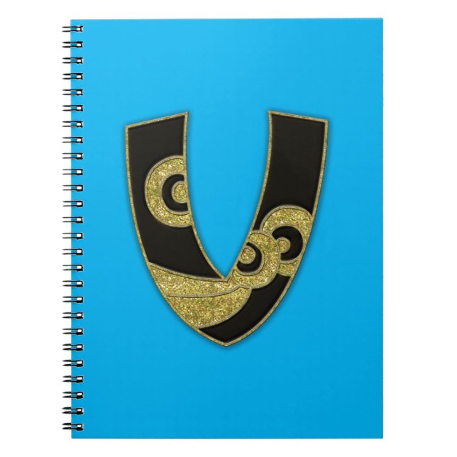 Cuaderno monograma retro - V (Frente)