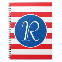 Monograma rojo blanco y azul