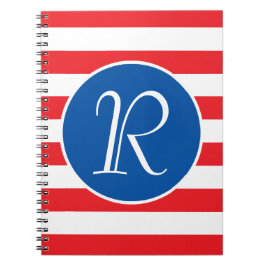 Cuaderno Monograma rojo blanco y azul