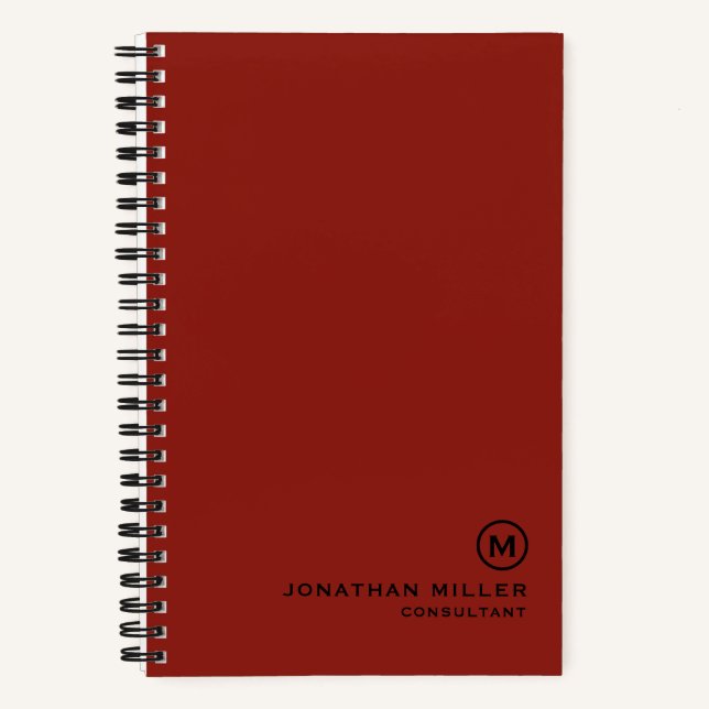 Cuaderno Monograma rojo profesional 5,5 x 8,5 Espiral (Anverso)