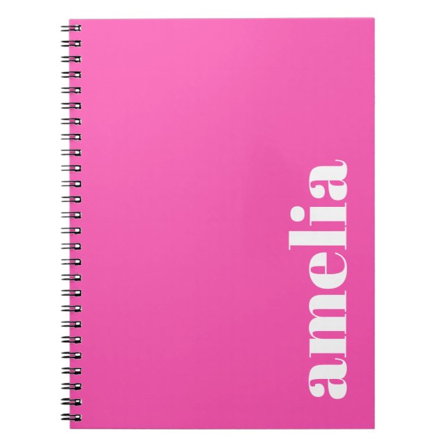 Cuaderno Monograma rosa caliente (Frente)
