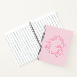 Cuaderno Monograma rosa caliente de vuelta a la escuela