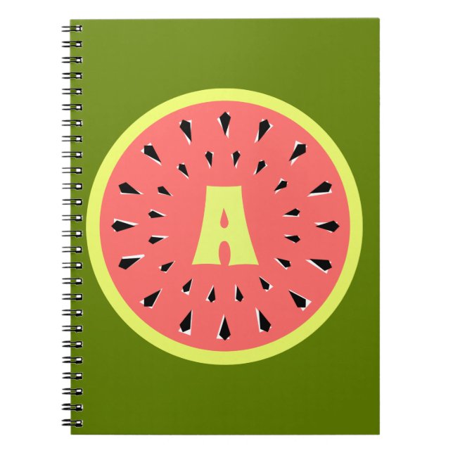 Cuaderno Monograma rosa de sandía (Frente)