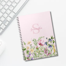 Monograma Rosa Floral Personalizada Flores Silvest