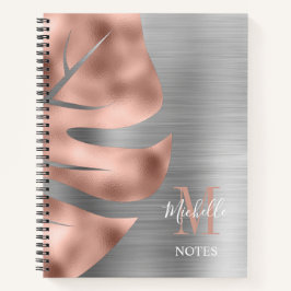 Cuaderno Monograma Rosa Gris dorado