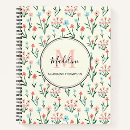 Cuaderno Monograma rosa marfil de Rosa suave