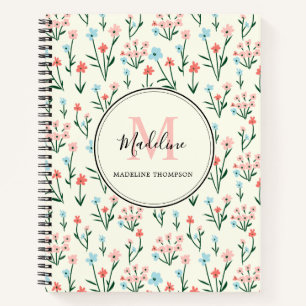 Cuaderno Monograma rosa marfil de Rosa suave
