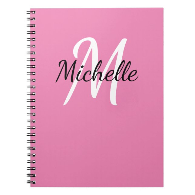 Cuaderno Monograma Rosa Mínimo Giral + Inicial (Frente)