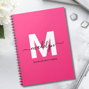 Cuaderno Monograma Rosa Personalizado