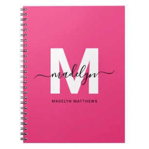 Cuaderno Monograma Rosa Personalizado