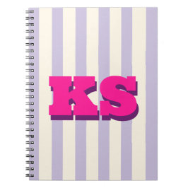 Cuaderno Monograma Rosa Personalizado, Iniciales Personaliz