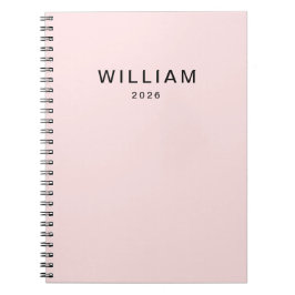 Cuaderno Monograma rosa y nombre personalizado | Personaliz