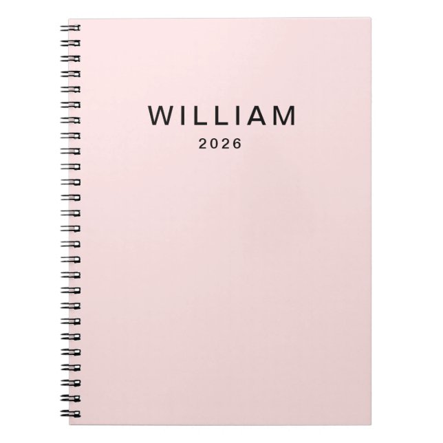 Cuaderno Monograma rosa y nombre personalizado | Personaliz (Frente)