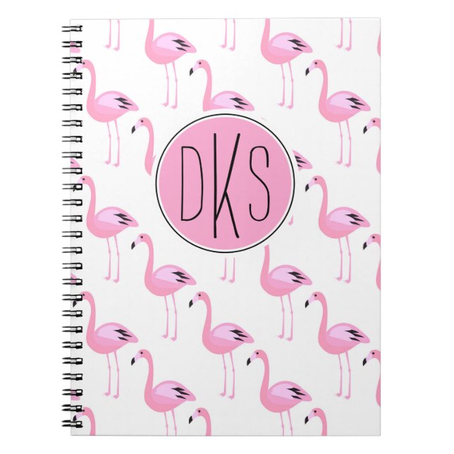 Cuaderno Monograma rosado de los flamencos el | (Frente)