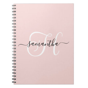Cuaderno Monograma Rubor negro y blanco elegante