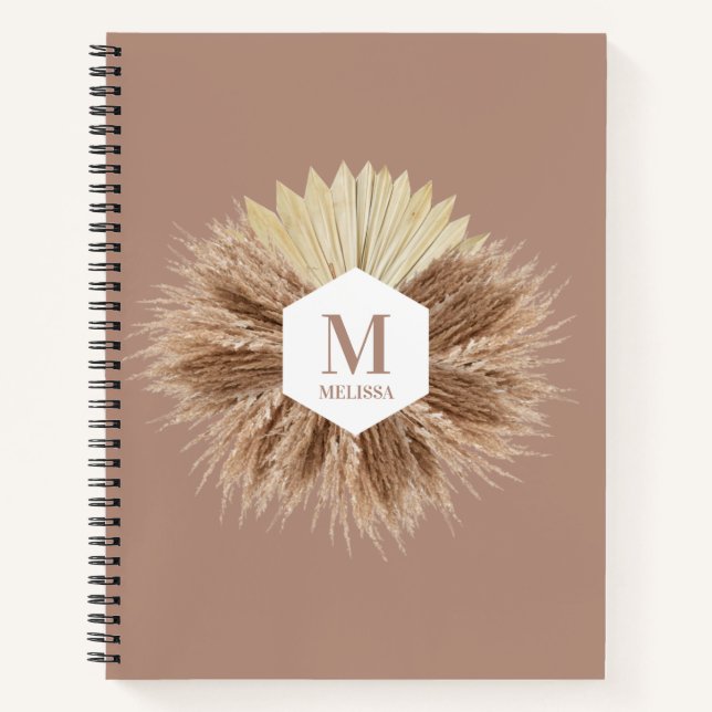 Cuaderno Monograma Rústico de colores neutros cálidos (Anverso)
