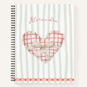 Cuaderno Monograma rústico lindo Corazón pastel moderno Ray