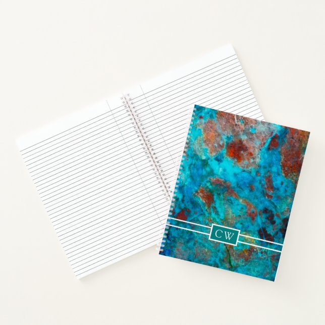 Cuaderno Monograma | Shattuckita azul (Interior)