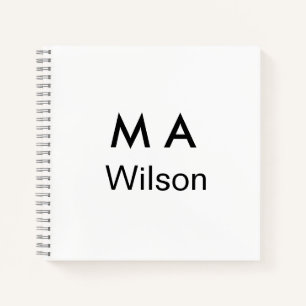 Cuaderno Monograma simple añade tu letra nombre hombre mini