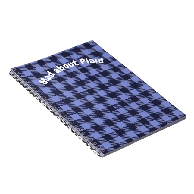Cuaderno Monograma simple azul y negro trenzado de búfalo | (Lado Derecho)