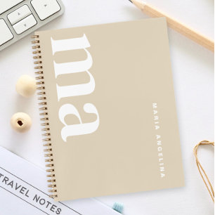 Cuaderno Monograma simple beige