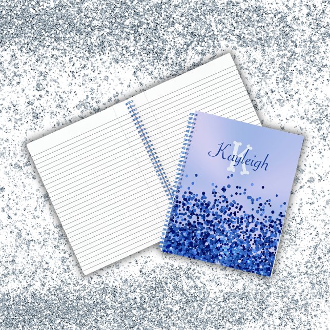 Cuaderno Monograma simple cepillado azul Metalizado y Purpu (Subido por el creador)