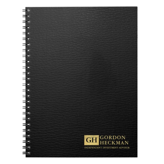 Cuaderno Monograma simple de Personalizado de textura de cu (Frente)