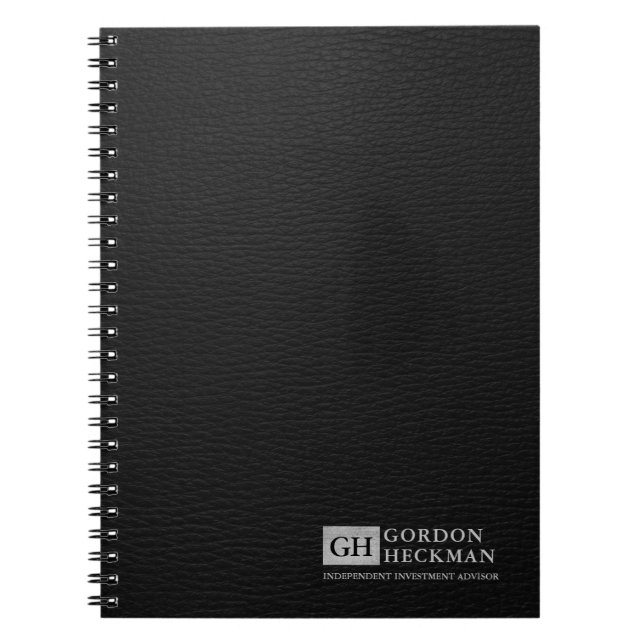 Cuaderno Monograma simple de Personalizado de textura de cu (Frente)