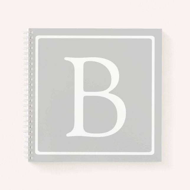 Cuaderno Monograma Simple Gris Claro (Anverso)