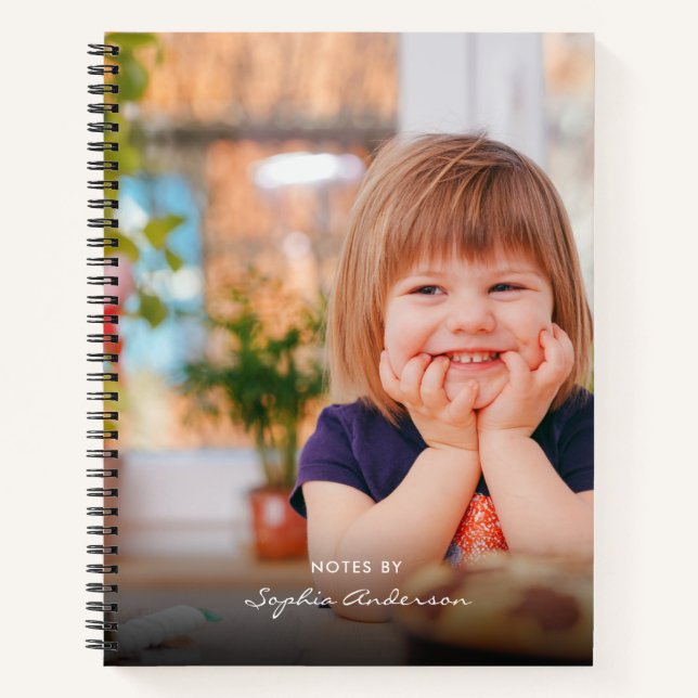 Cuaderno Monograma simple moderno de escritura de fotos en  (Anverso)