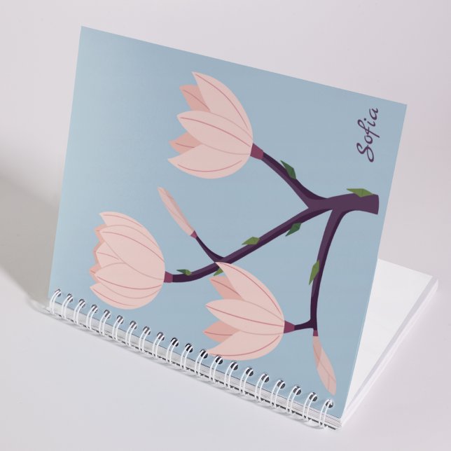 Cuaderno Monograma simple transparente azul y rosa (Subido por el creador)