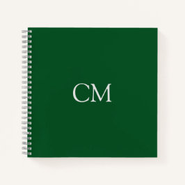 Cuaderno Monograma simple verde oscuro