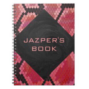 Cuaderno Monograma Snack Impresión negra y roja