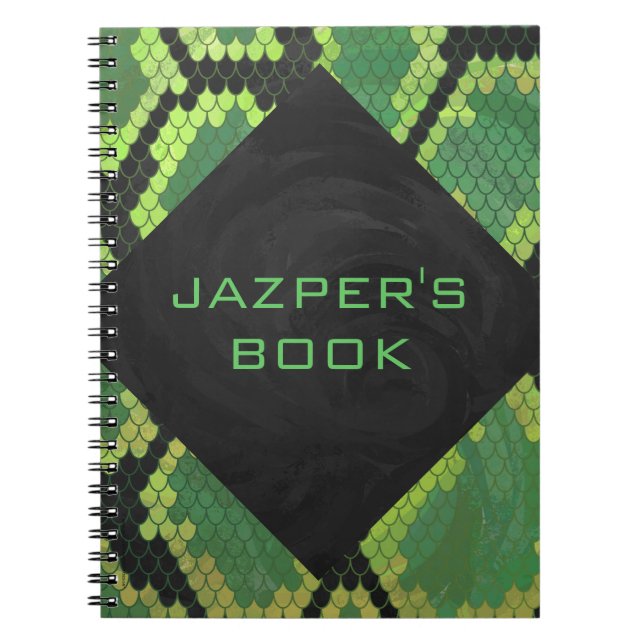 Cuaderno Monograma Snake Verde y Negro (Frente)