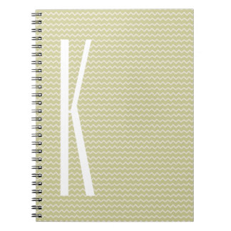 Cuaderno Monograma sobre Mini Chevron verde claro