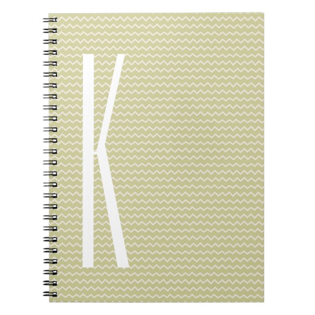 Cuaderno Monograma sobre Mini Chevron verde claro (Frente)
