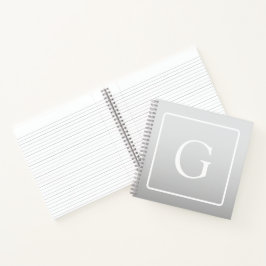 Cuaderno Monograma sutil gradiente gris claro