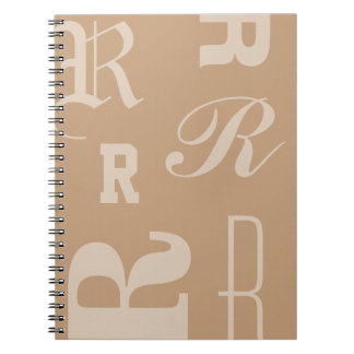 Cuaderno Monograma Tan Personalizado, Iniciales de Tipograf