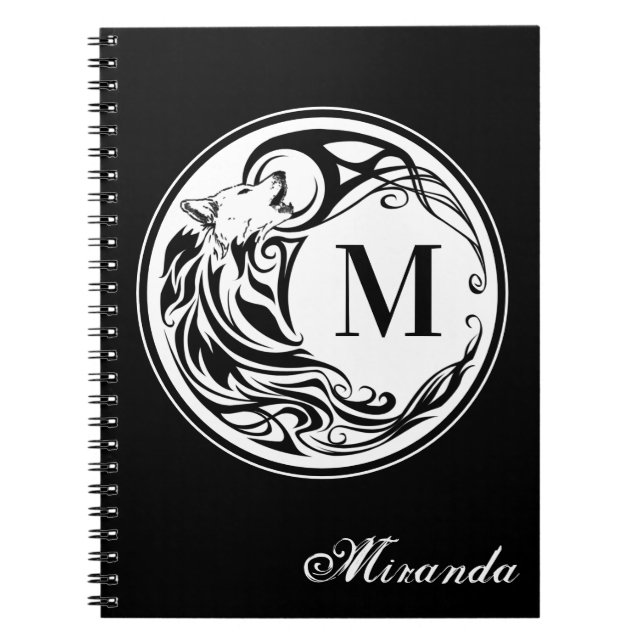 Cuaderno Monograma tribal del lobo (Frente)