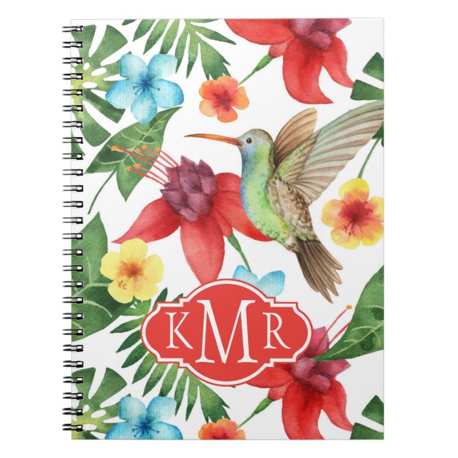 Cuaderno Monograma tropical del colibrí el | (Frente)