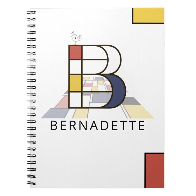 Cuaderno Monograma Único Estilo Neoplasticismo. Letra B (Frente)