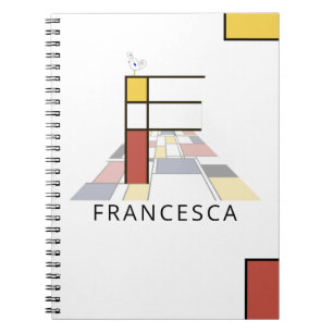 Cuaderno Monograma Único Estilo Neoplasticismo. Letra F