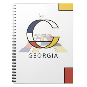 Cuaderno Monograma Único Estilo Neoplasticismo. Letra G