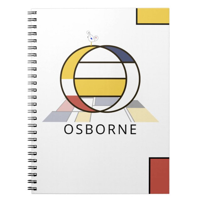 Cuaderno Monograma Único Estilo Neoplasticismo. Letra O (Frente)