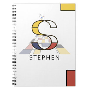 Cuaderno Monograma Único Estilo Neoplasticismo. Letra S